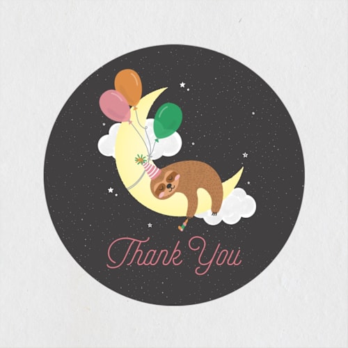 This is a midnight kids stickers with standard by Erica Krystek called slumber sloth printing on uncoated sticker paper in sticker