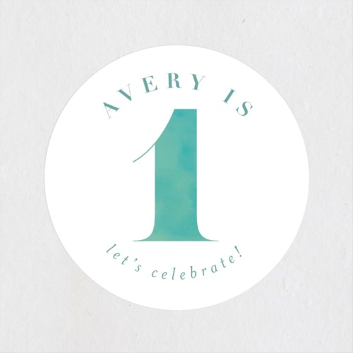 This is a teal kids stickers with standard by Lori Wemple called year printing on uncoated sticker paper in sticker