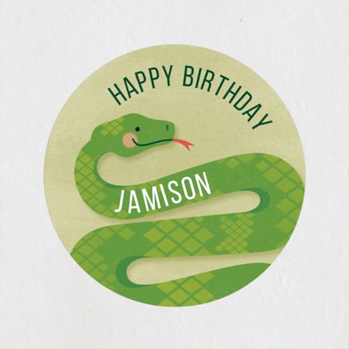 This is a grass kids stickers with standard by Jessica Ogden called slithering snake printing on uncoated sticker paper in sticker