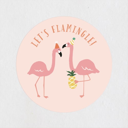 This is a cotton candy kids stickers with standard by Jennifer Wick called let's flamingle! printing on uncoated sticker paper in sticker