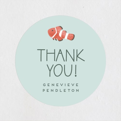 This is a aquamarine kids stickers with standard by Grae called treasures of the sea printing on uncoated sticker paper in sticker