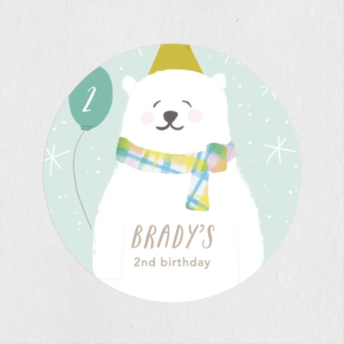 This is a mint kids stickers with standard by Creo Study called winter fun printing on uncoated sticker paper in sticker