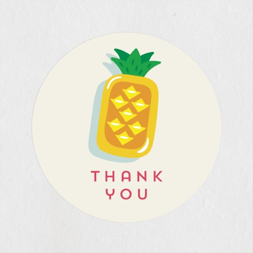 This is a pineapple kids stickers with standard by Erica Krystek called pool party printing on uncoated sticker paper in sticker