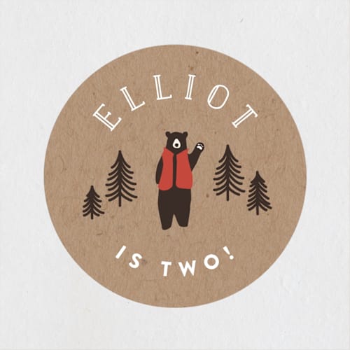 This is a kraft kids stickers with standard by Jennifer Wick called lumber bears printing on uncoated sticker paper in sticker