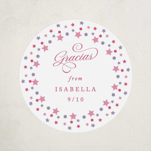 This is a berry kids stickers with standard by Olivia Raufman called confetti sparkle printing on uncoated sticker paper in sticker