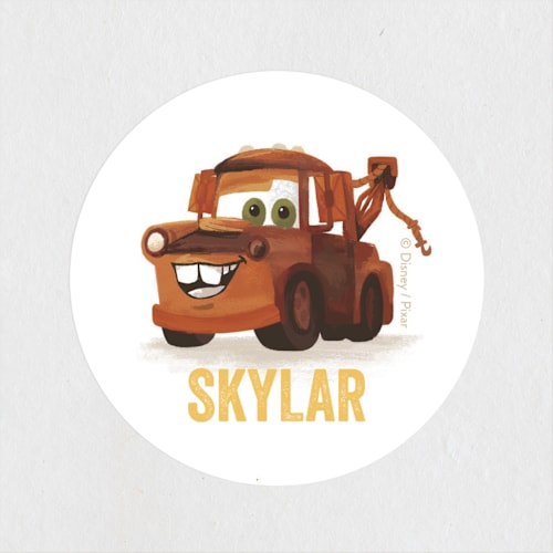 This is a pearl kids stickers with standard by Jessie Steury called disney and pixar's tow-riffic mater printing on uncoated sticker paper in sticker