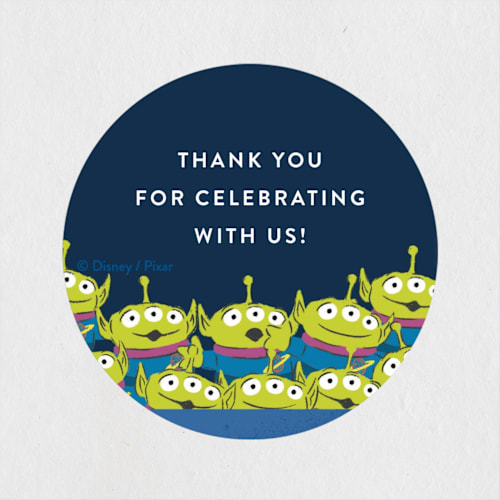 This is a star alliance kids stickers with standard by Jackie Crawford called disney and pixar's toy story birthday claw printing on uncoated sticker paper in sticker