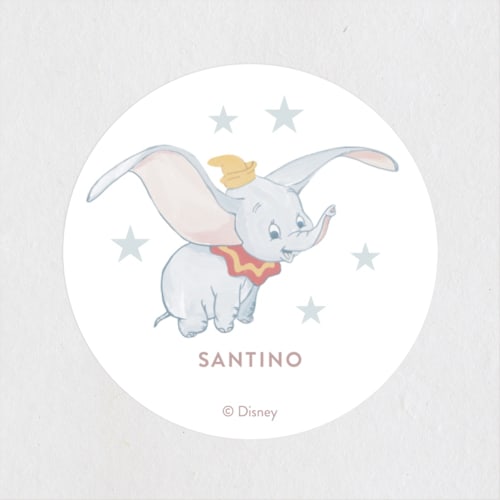 This is a sugar kids stickers with standard by Teju Reval called disney's dumbo printing on uncoated sticker paper in sticker