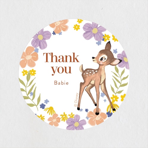 This is a cream kids stickers with standard by Cass Loh called disney's magical bambi printing on uncoated sticker paper in sticker