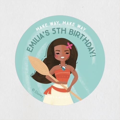 This is a shell kids stickers with standard by Itsy Belle Studio called disney's moana make way, make way printing on uncoated sticker paper in sticker