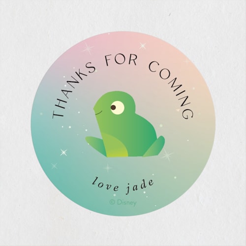 This is a spearmint kids stickers with standard by Lori Wemple called tiana from disney's the princess and the frog printing on uncoated sticker paper in sticker