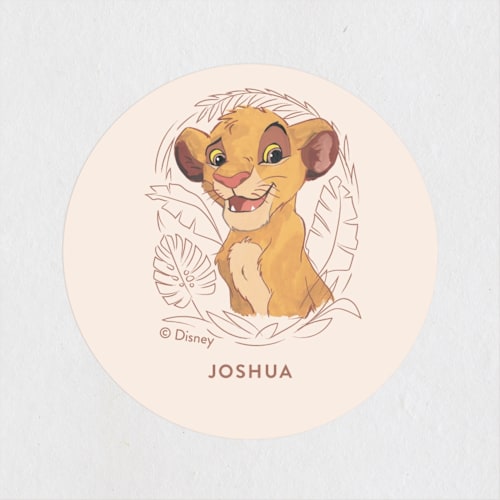 This is a bamboo kids stickers with standard by Teju Reval called simba from disney's the lion king printing on uncoated sticker paper in sticker