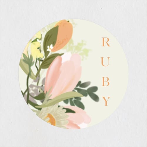 This is a sherbert kids stickers with standard by Grace Kreinbrink called shimmering floral one printing on uncoated sticker paper in sticker