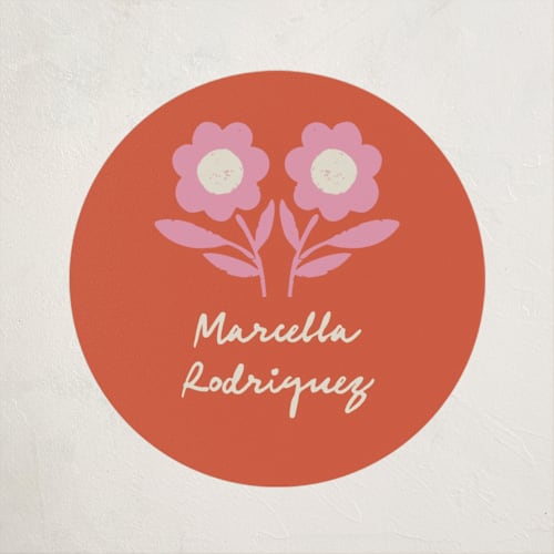 This is a strawberry kids stickers with standard by Kelly Watkins called stamped floral printing on uncoated sticker paper in sticker