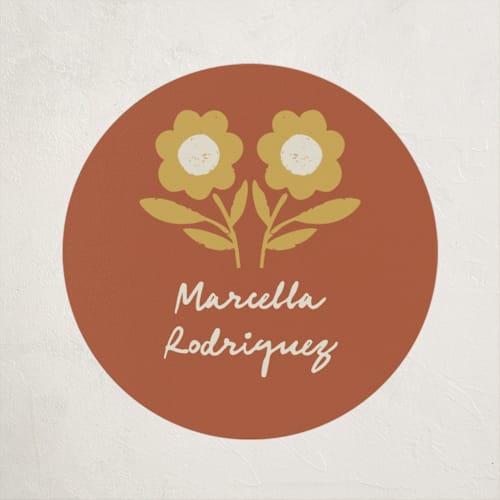 This is a ochre kids stickers with standard by Kelly Watkins called stamped floral printing on uncoated sticker paper in sticker
