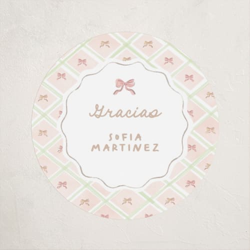 This is a blush kids stickers with standard by Creo Study called quinceanera garden printing on uncoated sticker paper in sticker