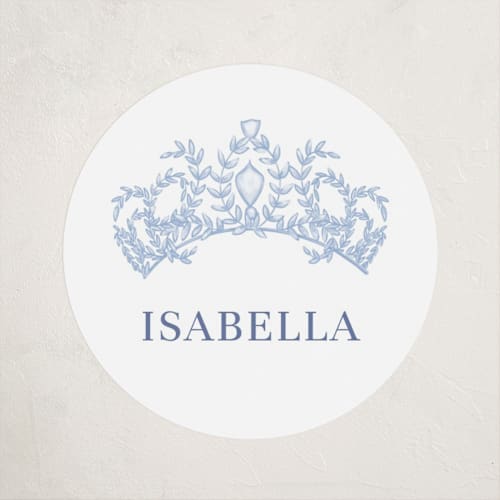 This is a sky kids stickers with standard by Lissabeth Anglin called crowned printing on uncoated sticker paper in sticker