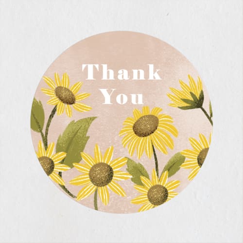 This is a blush kids stickers with standard by Pati Cascino called sunflower party printing on uncoated sticker paper in sticker