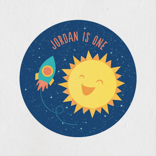 This is a midnight kids stickers with standard by Cat Caudillo called around the sun printing on uncoated sticker paper in sticker