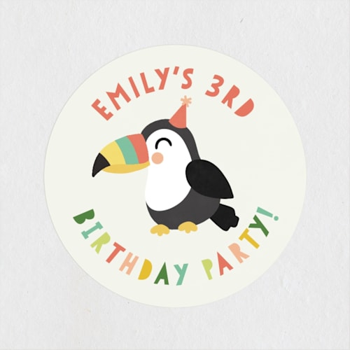 This is a sorbet kids stickers with standard by Jen Banks called toucan printing on uncoated sticker paper in sticker