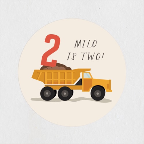 This is a dumptruck kids stickers with standard by Susan Zinader called loads of fun printing on uncoated sticker paper in sticker