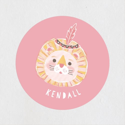This is a strawberry kids stickers with standard by iamtanya called lion wild one printing on uncoated sticker paper in sticker