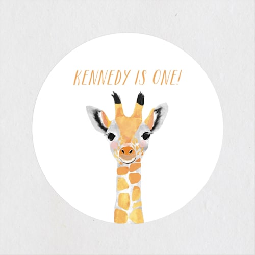 This is a marigold kids stickers with standard by Cass Loh called baby animal giraffe printing on uncoated sticker paper in sticker
