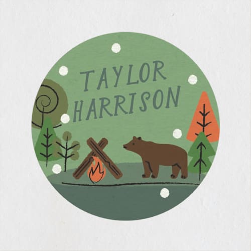 This is a forest kids stickers with standard by Jennifer Lew called skip go printing on uncoated sticker paper in sticker