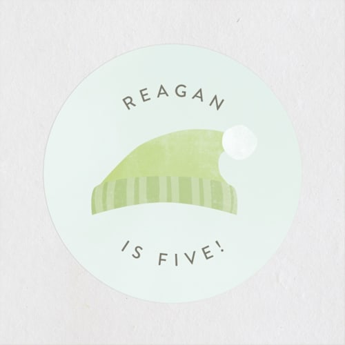 This is a lime kids stickers with standard by Brianne Larsen called frosty printing on uncoated sticker paper in sticker