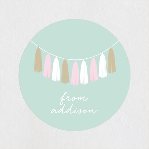 This is a peppermint kids stickers with standard by Angela Thompson called gilded garland printing on uncoated sticker paper in sticker