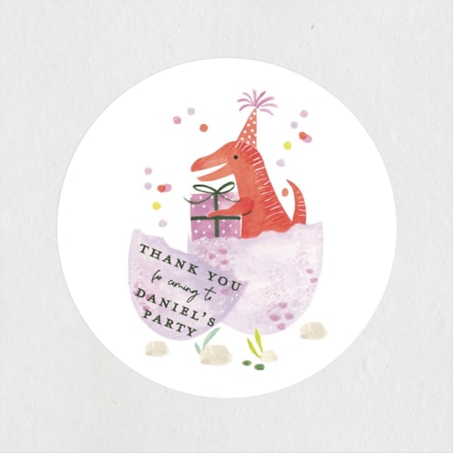 This is a forest kids stickers with standard by Sarah Knight called party dinos printing on uncoated sticker paper in sticker