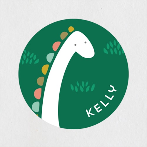 This is a palm kids stickers with standard by Laura Hankins called dinotastic printing on uncoated sticker paper in sticker