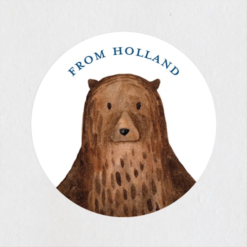 This is a azure kids stickers with standard by Remioni called bear printing on uncoated sticker paper in sticker