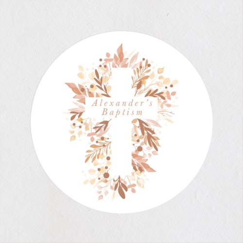 This is a peach kids stickers with standard by Hudson meet Rose called foliage cross printing on uncoated sticker paper in sticker