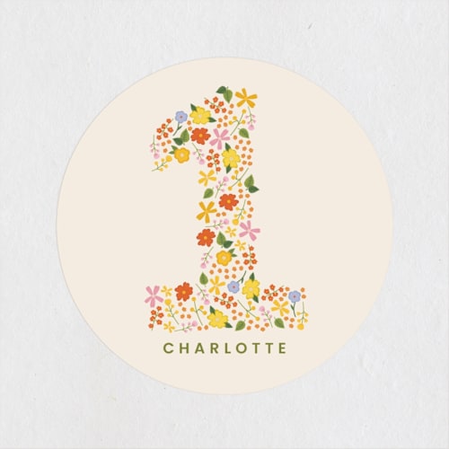 This is a vibrant kids stickers with standard by Ellen Schlegelmilch called little wildflower printing on uncoated sticker paper in sticker