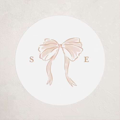 This is a blush kids stickers with standard by Leah Bisch called bow frame printing on uncoated sticker paper in sticker
