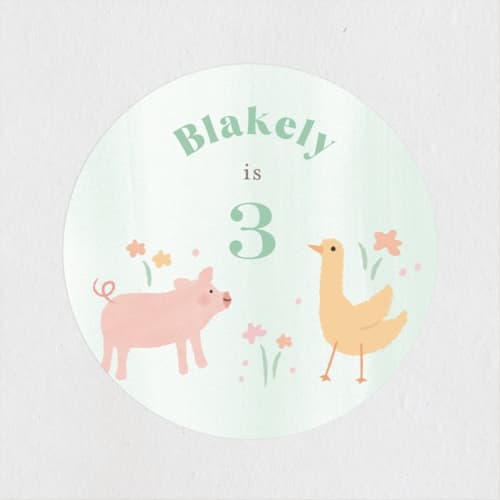 This is a mint kids stickers with standard by Jennifer Wick called storybook farm printing on uncoated sticker paper in sticker
