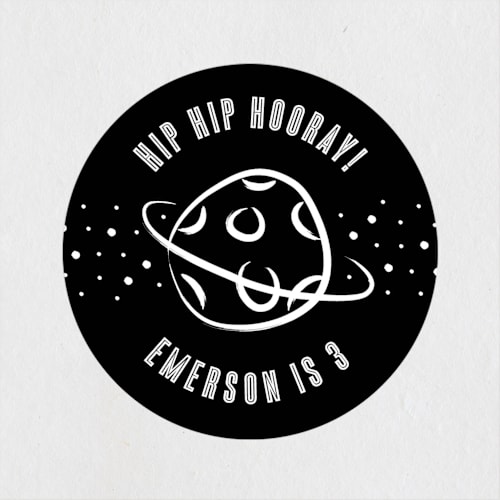 This is a ivory kids stickers with standard by Lehan Veenker called cosmic doodles printing on uncoated sticker paper in sticker