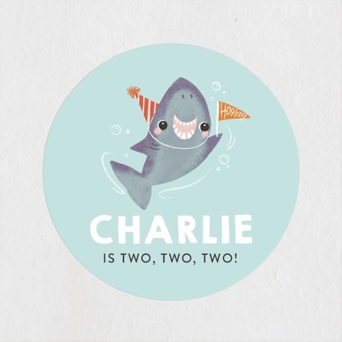 This is a ocean kids stickers with standard by Itsy Belle Studio called snappy birthday printing on uncoated sticker paper in sticker