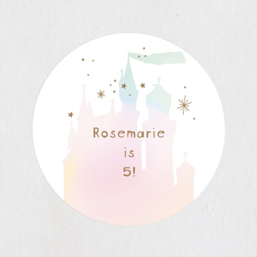 This is a carnation kids stickers with standard by Phrosné Barwood called princess fairytale castle printing on uncoated sticker paper in sticker