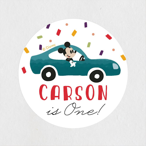 This is a candy kids stickers with standard by Oma N. Ramkhelawan called disney's mickey mouse race printing on uncoated sticker paper in sticker