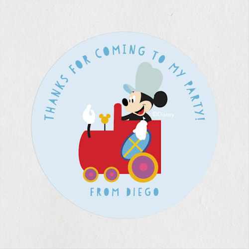 This is a sky kids stickers with standard by Madhvi Samimi called disney mickey & friends birthday train printing on uncoated sticker paper in sticker