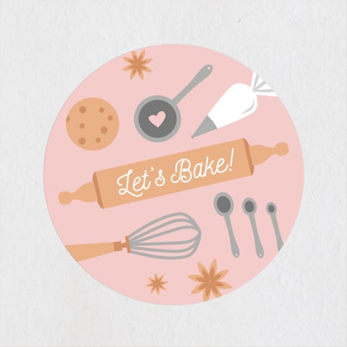 This is a blush kids stickers with standard by heythird called fun baking printing on uncoated sticker paper in sticker