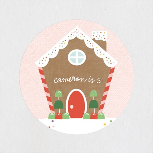 This is a gumdrop kids stickers with standard by Annie Holmquist called gingerbread house printing on uncoated sticker paper in sticker