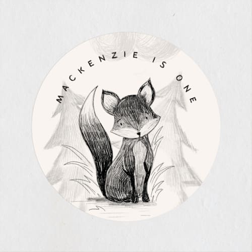This is a sephia kids stickers with standard by Anastasia Makarova called forest friends printing on uncoated sticker paper in sticker