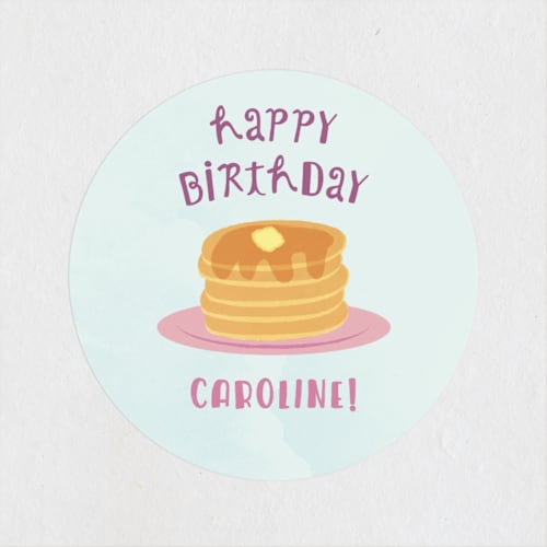 This is a raspberry kids stickers with standard by Jen Banks called pancakes & pajamas printing on uncoated sticker paper in sticker