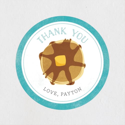 This is a teal kids stickers with standard by Kelly Nasuta called birthday brunch printing on uncoated sticker paper in sticker