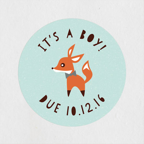 This is a powder custom stickers with standard by Olivia Raufman called little fox printing on uncoated sticker paper in sticker