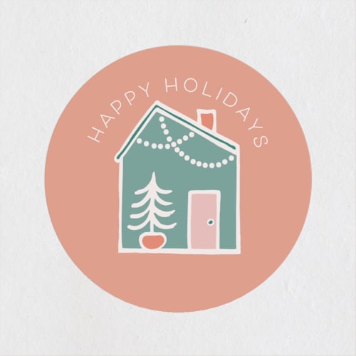 This is a spice drops custom stickers with standard by Charter Oaks Creative called holiday streets printing on uncoated sticker paper in sticker