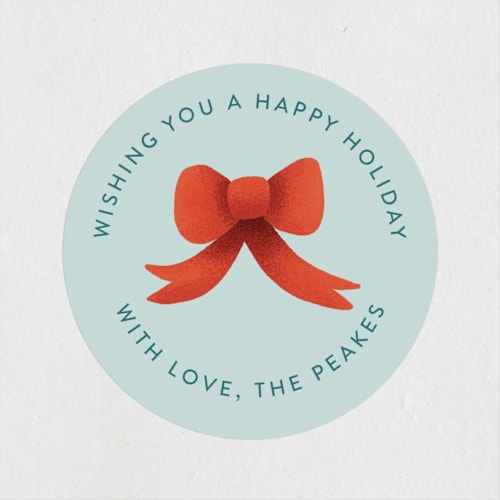 This is a sky blue custom stickers with standard by Ana Peake called bark! the herald angel sing printing on uncoated sticker paper in sticker